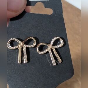 Fashion Jewelry Elegant Gold Bow Earrings